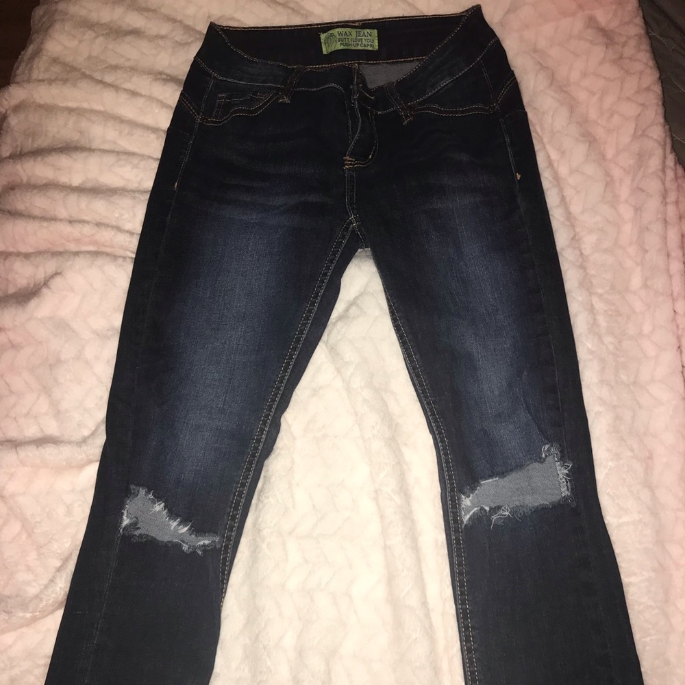 Dark blue Butt Push up Wax Jean